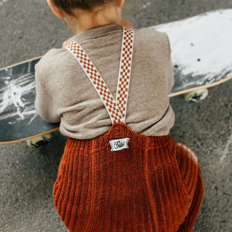SILLY Silas Granny Teddy Warmy Footless Collection_Cinnamon Checked