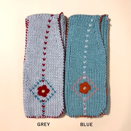 RKO_Floral Vest (GREY/BROWN/BLUE) / 3-4,5-6years