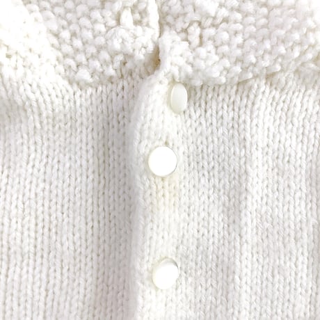 white knitting foodie cardigan