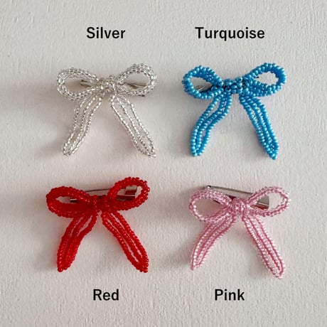La Fleur Perlélite_Bow Brooch (Turquoise,Red)