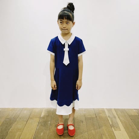 navy&white dress (dead stock) / 12years