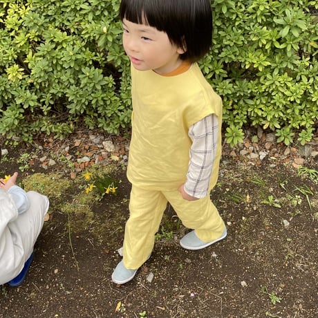 Eshvikids_LINEN SET (GREY/PINK/YELLOW) / 3,4years