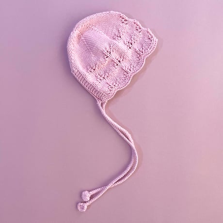 RKO_Lace Bonnet Hat (Peach,Pink) / 3-6.6-12months