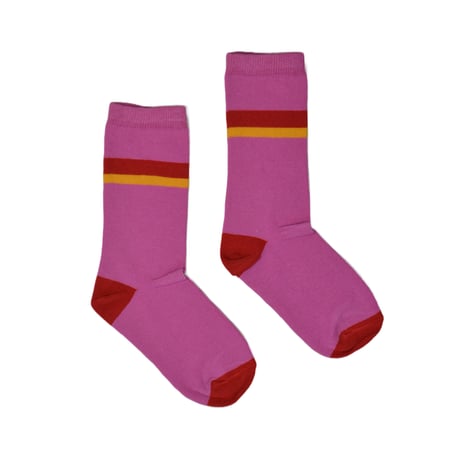 Ba*Ba kidswear_Medium Socks (PINK,YELLOW) / 11~13,13.5~15.5,16~18,19~21,22.5~24cm