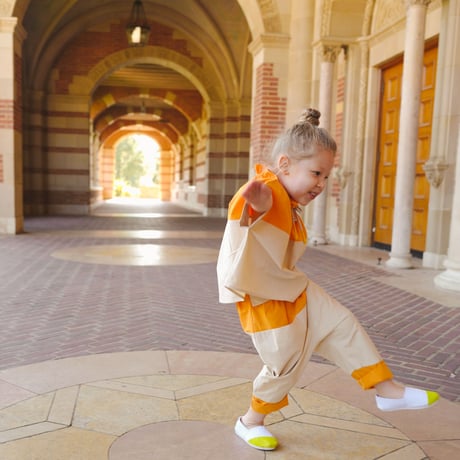 NAMUUU_KANGAROO POCKET PANTS(HAWAIIAN ORANGE) / 2-3years