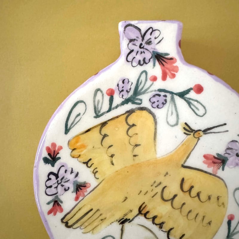 Celia Wood_SLAB VASES (yellow bird,pink bird) |