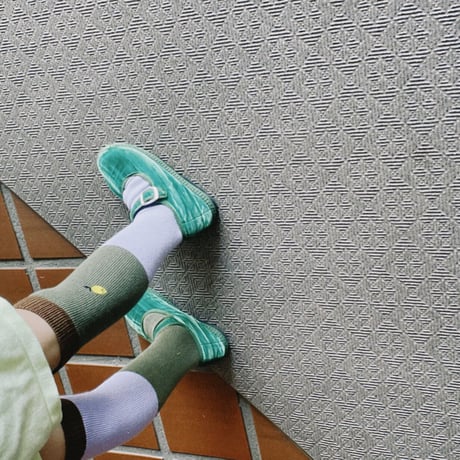 Sticky Lemon_Knee high socks (gingham,colourblocking) / 13-14.6,15.2-16.8,17.1-19.1cm