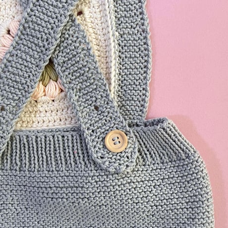 RKO_Romper with Flower Crochet (Peach,Pink,Grey) / 3-6,6-9,9-12months