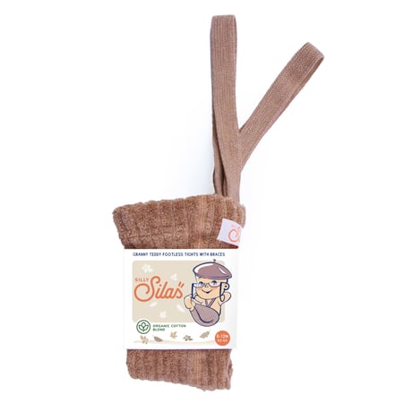 SILLY Silas Granny Teddy Warmy Footless Collection_Light Brown