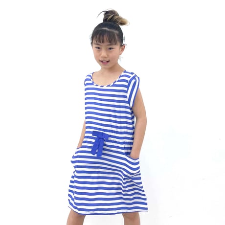 stripe dress (dead stock) / 10-12years