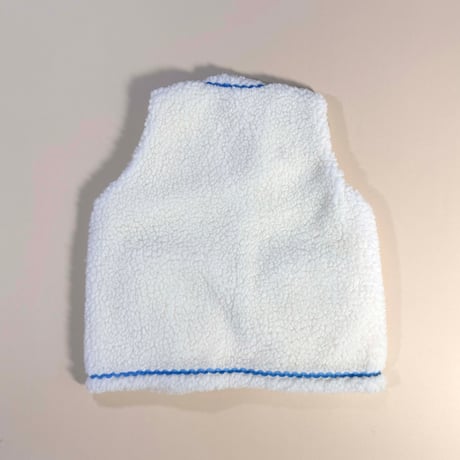 RKO_Floral Fluffy Vest (WHITE/BLUE) / 1-2,3-4years