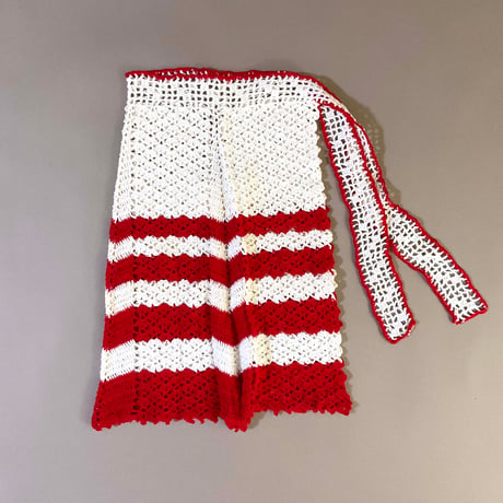 60s crochet apron (Red)