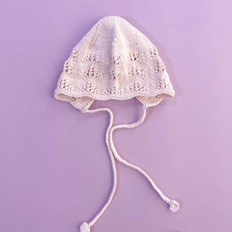 RKO_Lace Bonnet Hat (Peach,Pink) / 3-6.6-12months