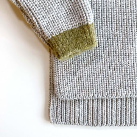 NAMUUU_BOUCLE TRIM CREWNECK (Camel/Grey) /2,3,4,5years