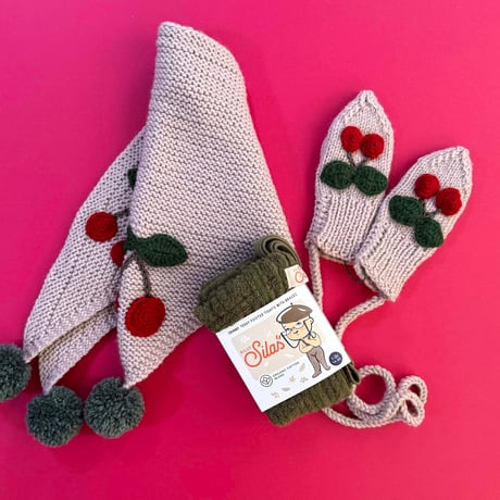 RKO_Cherry Mittens (NAVY) / 5-6years