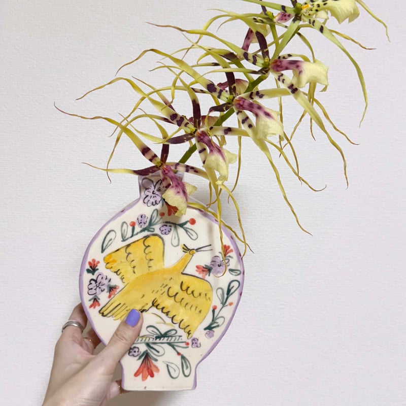 Celia Wood_SLAB VASES (yellow bird,pink bird) |