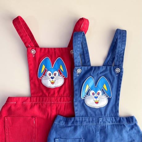 70s rabbit overalls (RED/BLUE) / 2-3years