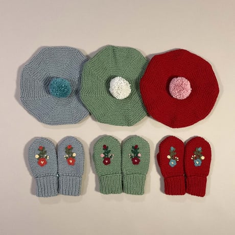 RKO_Beret Hat (GREY/RED) / 3-5years