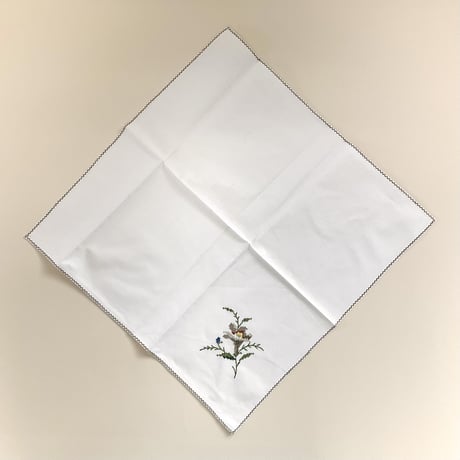 flower embroidery handkerchief (dead stock)