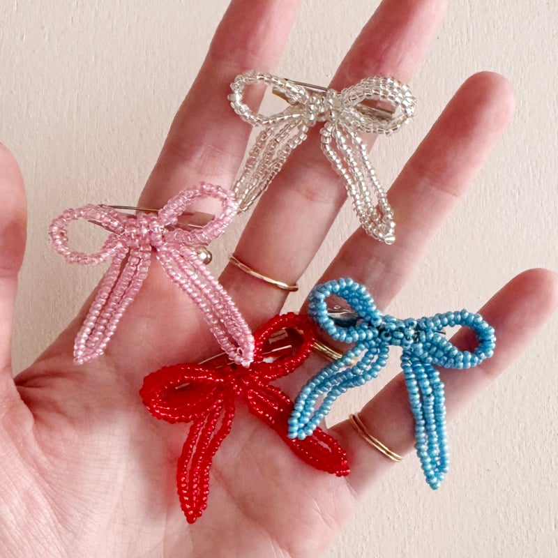 La Fleur Perlélite_Bow Brooch (Turquoise,Red) |