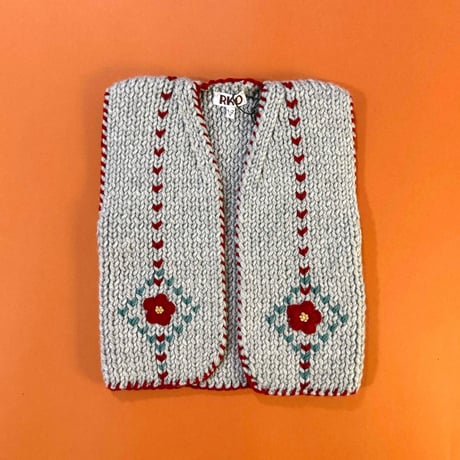 RKO_Floral Vest (GREY/BROWN/BLUE) / 3-4,5-6years