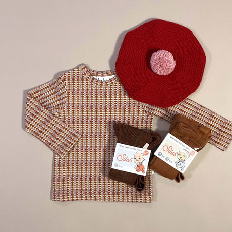 RKO_Beret Hat (GREY/RED) / 3-5years
