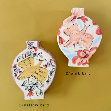 Celia Wood_SLAB VASES (yellow bird,pink bird)