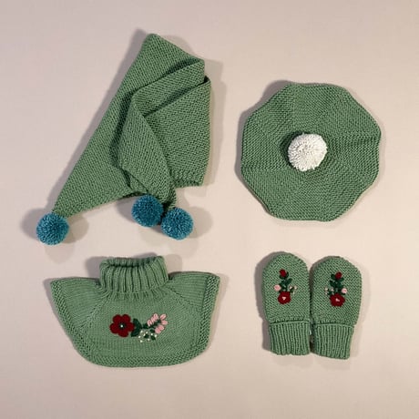 RKO_Beret Hat (GREY/RED) / 3-5years
