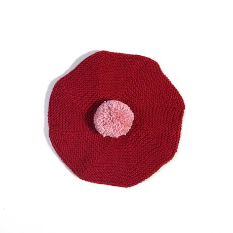 RKO_Beret Hat (GREY/RED) / 3-5years