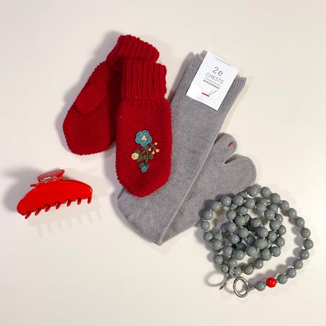 2e CHESTS×MARCOMONDE_MOLE FUR TABI socks (L.Beige,Greige)