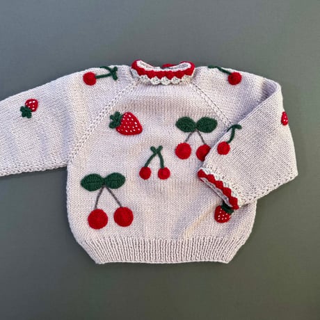 RKO_Cherry Sweater (GREY/NAVY) / 1-2,3-4,5-6years