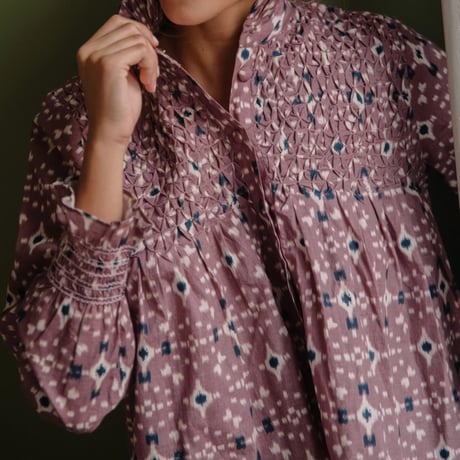 BALC_LADYS BLOUSE (VICTORIA MOTIF IKAT VIOLINE)