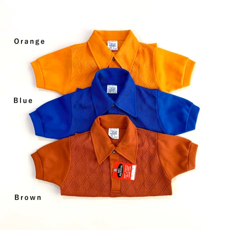 70s polo shirts (Orange,Blue,Brown) / 6years・116cm (dead stock)