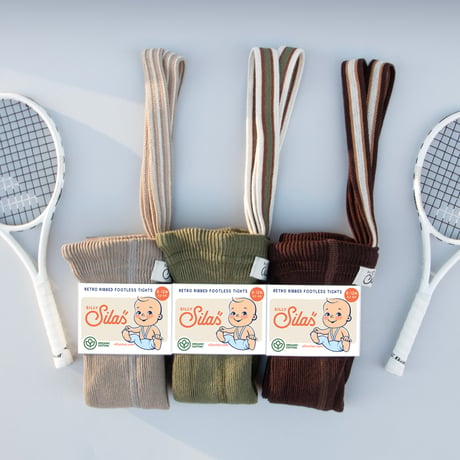 SILLY Silas Footless Collection_Oyster Grey Striped