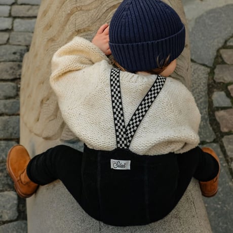 SILLY Silas Teddy Warmy Footless Collection_Classic Black Checked