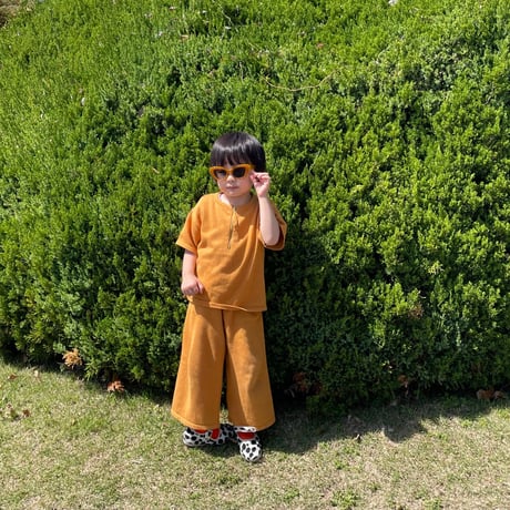 Vild-House of Little_WIDE LEG TROUSERS (ARCHIPELAGO BLUE/DARK OCHRE) / 2-3,3-4,4-5,5-6years