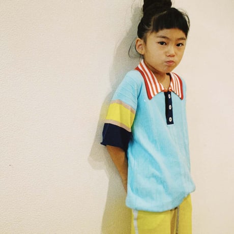 LIGNE NOIRE ENFANTS_ POLO (Light Blue/Red) / 6years