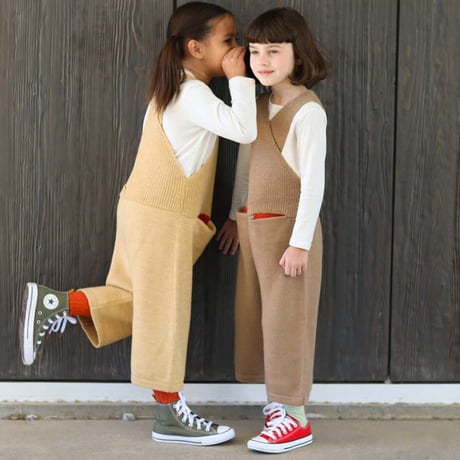 NAMUUU_CROSSNECK OVERALLS (Camel/Poppy Red/Olive) / 4years