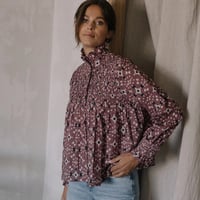 BALC_LADYS BLOUSE (VICTORIA MOTIF IKAT VIOLINE)