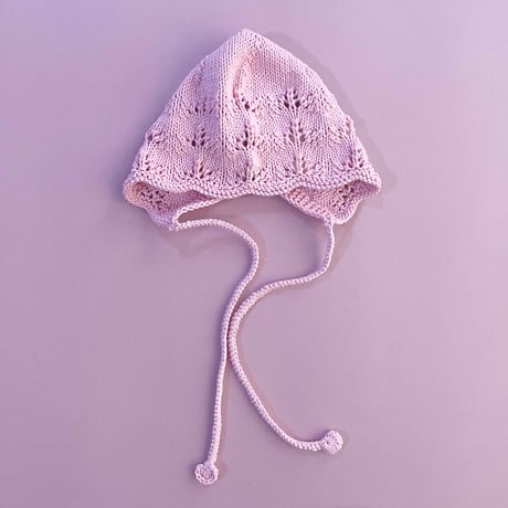 RKO_Lace Bonnet Hat (Peach,Pink) / 3-6.6-12months