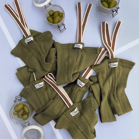 SILLY Silas Footless Collection_Olive Striped