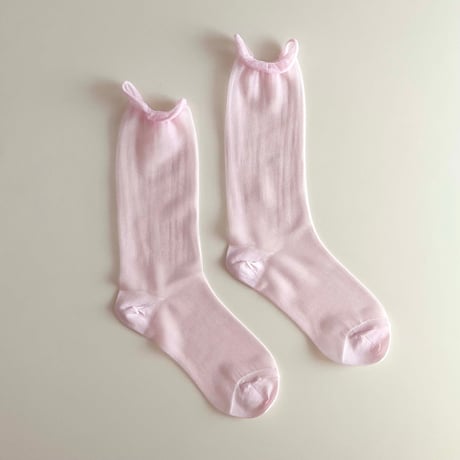 2e CHESTS×MARCOMONDE_SHEER LADYS socks (Pink,White)