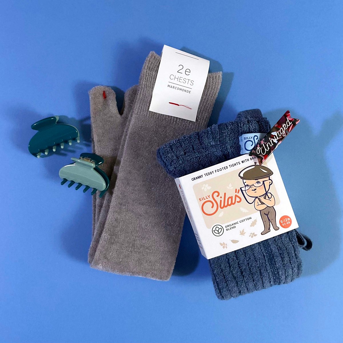 Silly Silas Footless Granny Teddy セット Granny Teddy tights with braces I Peanut Blend – Silly Silas