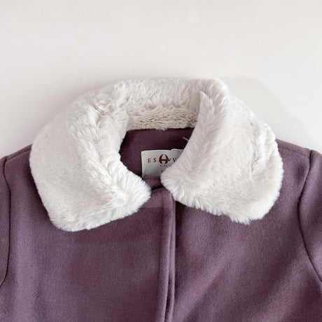 Eshvikids_FOX FUR COAT (BURGUNDY/GREEN) / 3,4,5,6years