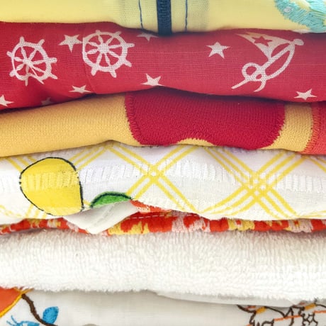 70s swimwear&foodie tops set / 2years