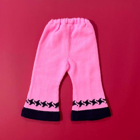 70s knitting tops&pants outfit