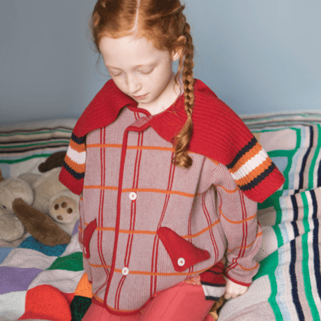 LIGNE NOIRE E._TARTAN2 JACKET(ORANGE) / 4years(110cm)
