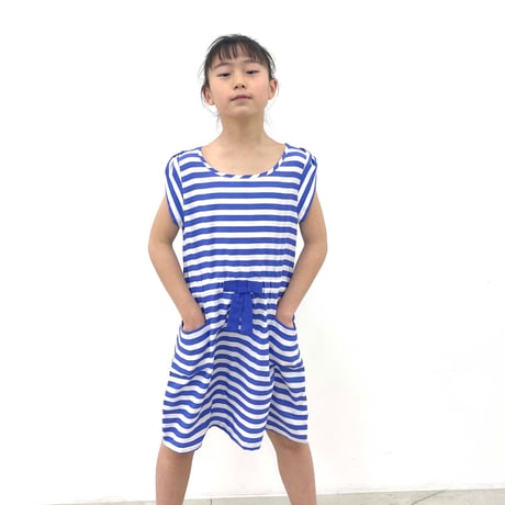 stripe dress (dead stock) / 10-12years