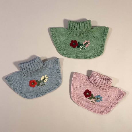 RKO_Embroidery Scarf (GREY/PINK/GREEN) / 1-3,3-5years
