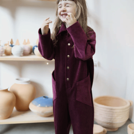Eshvikids_OVERALL (BURGUNDY/LAVENDER) / 3,4,5,6years